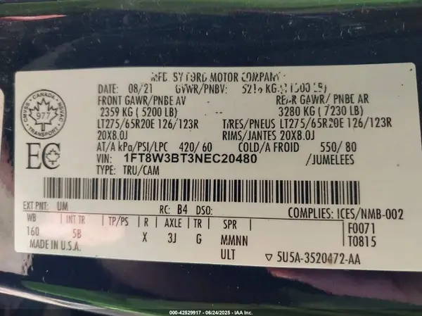 1FT8W3BT3NEC20480 2022 FORD F350 - Image 8