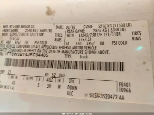 1FT8W3BT4JEC94405 2018 FORD F350 - Image 8