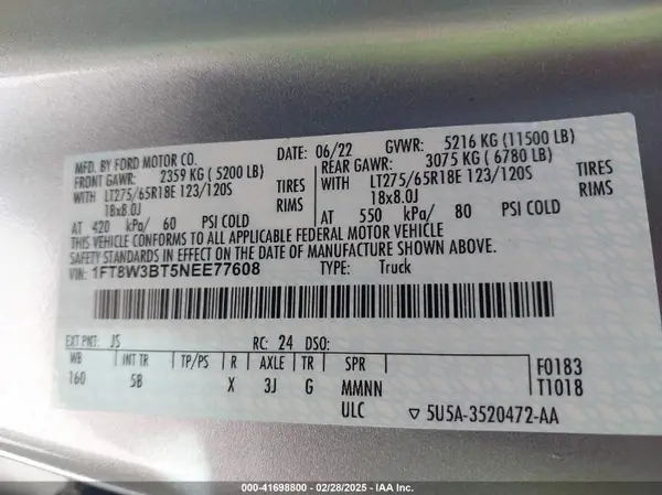 1FT8W3BT5NEE77608 2022 FORD F350 - Image 8