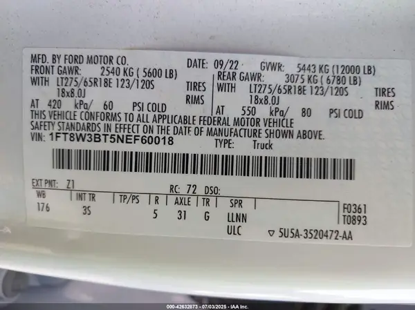 1FT8W3BT5NEF60018 2022 FORD F350 - Image 8