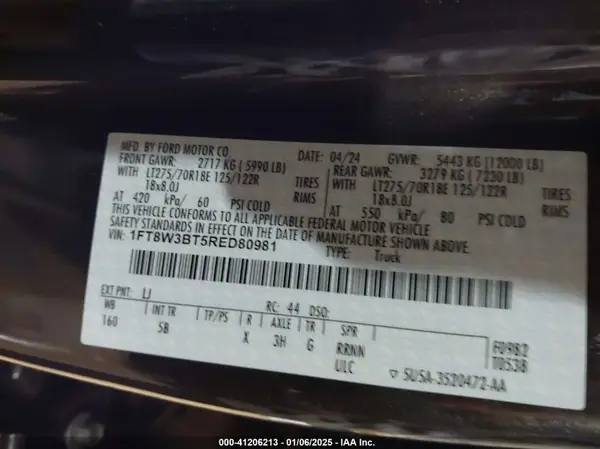 1FT8W3BT5RED80981 2024 FORD F350 - Image 8