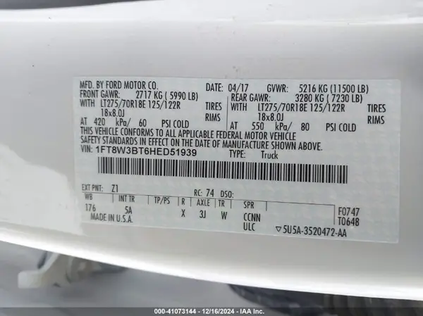1FT8W3BT6HED51939 2017 FORD F350 - Image 8