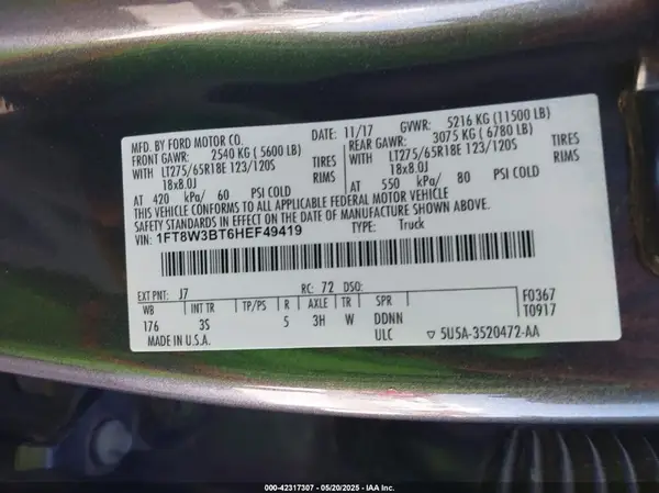 1FT8W3BT6HEF49419 2017 FORD F350 - Image 8