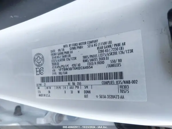 1FT8W3BT6KEC64954 2019 FORD F350 - Image 8