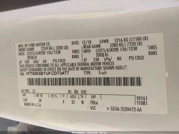 1FT8W3BT6KED73477 2019 FORD F350 - Image 8
