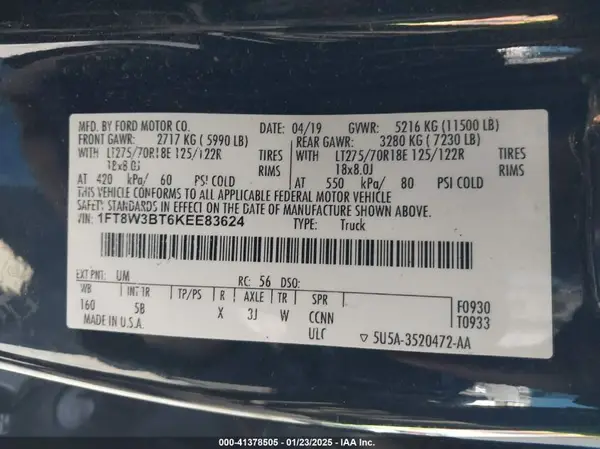 1FT8W3BT6KEE83624 2019 FORD F350 - Image 8