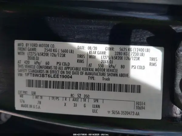 1FT8W3BT6LEE19004 2020 FORD F350 - Image 8