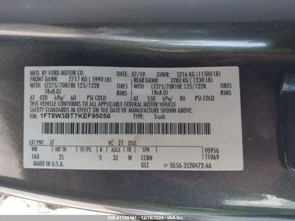 1FT8W3BT7KEF95056 2019 FORD F350 - Image 8