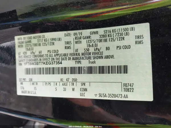 1FT8W3BT7KEG37354 2019 FORD F350 - Image 8