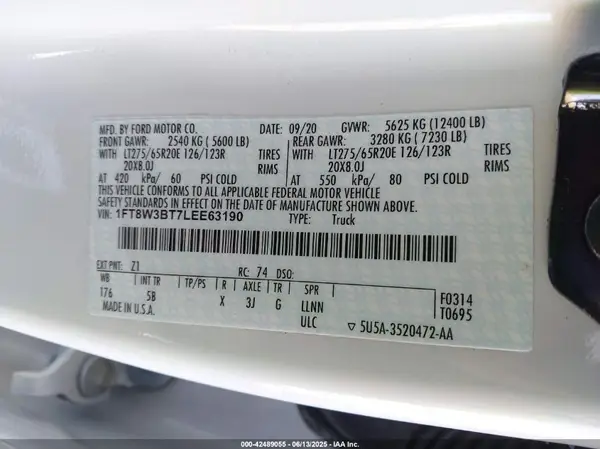 1FT8W3BT7LEE63190 2020 FORD F350 - Image 8