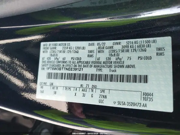 1FT8W3BT7NEE39121 2022 FORD F350 - Image 8