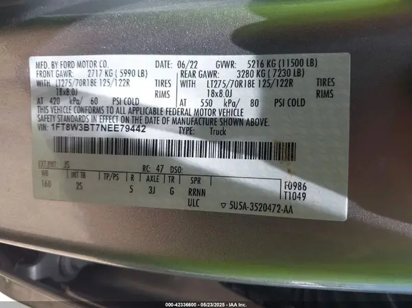 1FT8W3BT7NEE79442 2022 FORD F350 - Image 8