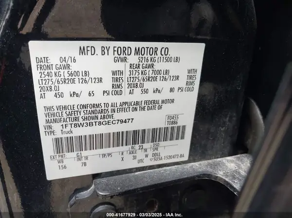 1FT8W3BT8GEC79477 2016 FORD F350 - Image 8