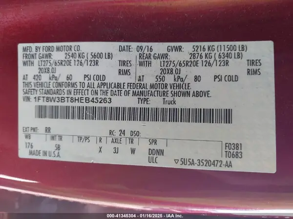 1FT8W3BT8HEB45263 2017 FORD F350 - Image 8