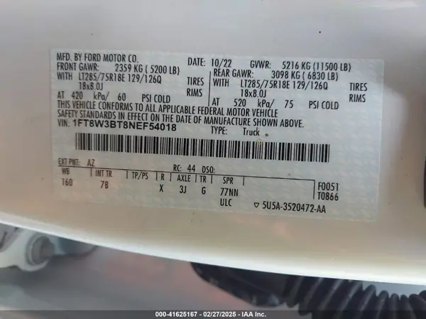 1FT8W3BT8NEF54018 2022 FORD F350 - Image 8