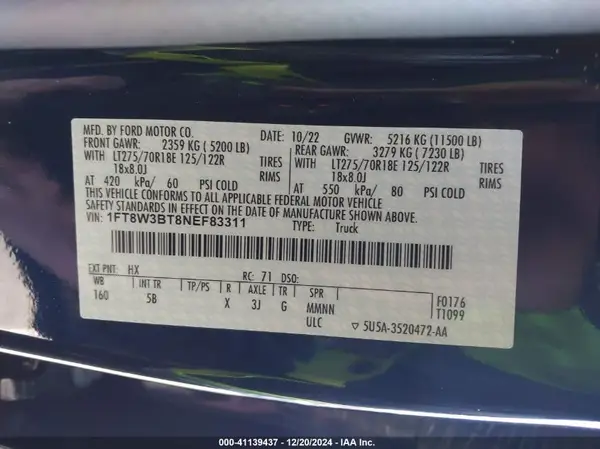 1FT8W3BT8NEF83311 2022 FORD F350 - Image 8