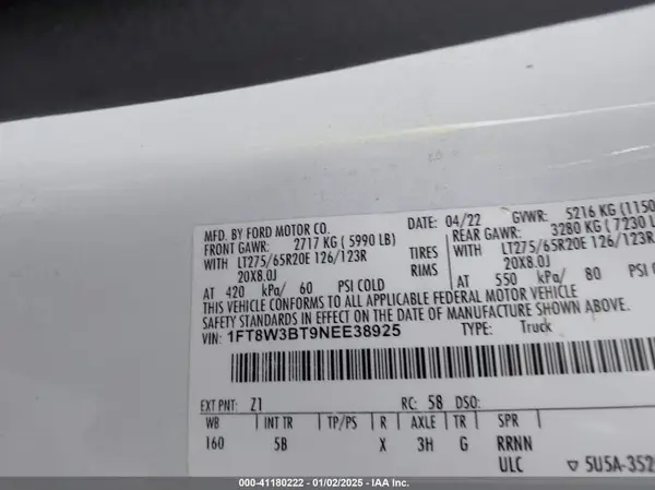 1FT8W3BT9NEE38925 2022 FORD F350 - Image 8