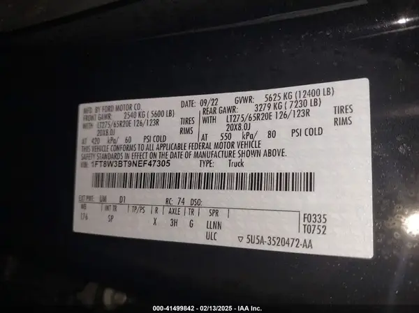 1FT8W3BT9NEF47305 2022 FORD F350 - Image 8