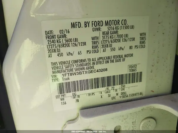 1FT8W3BTXGEC43208 2016 FORD F350 - Image 8