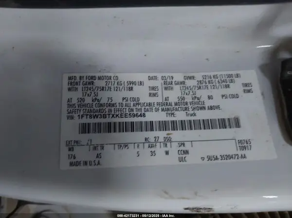 1FT8W3BTXKEE59648 2019 FORD F350 - Image 8