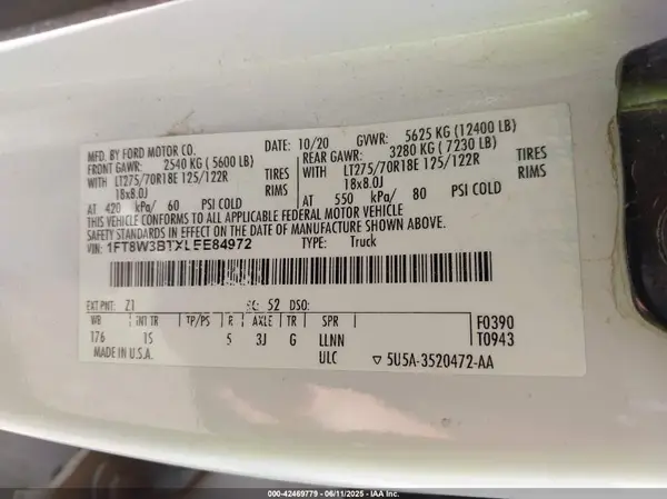 1FT8W3BTXLEE84972 2020 FORD F350 - Image 8