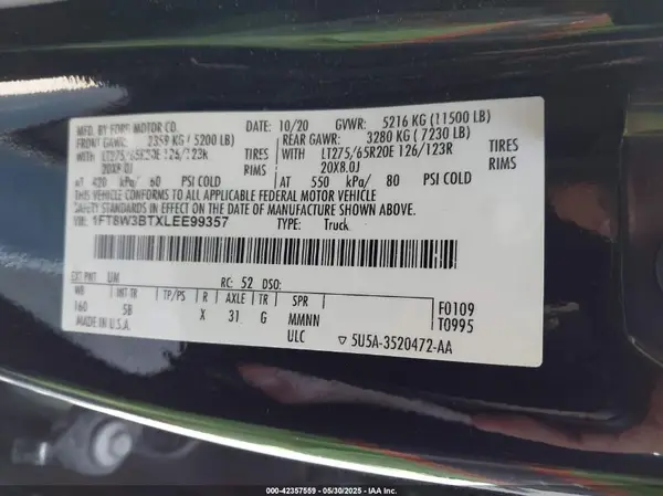 1FT8W3BTXLEE99357 2020 FORD F350 - Image 8