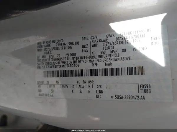1FT8W3BTXMED20509 2021 FORD F350 - Image 8