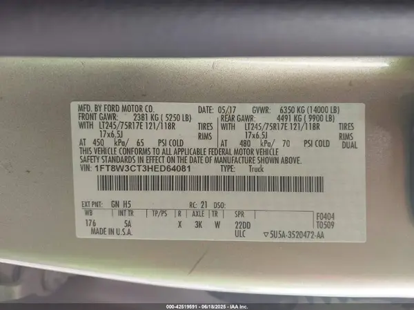 1FT8W3CT3HED64081 2017 FORD F350 - Image 8