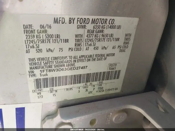 1FT8W3D63GED27457 2016 FORD F350 - Image 8