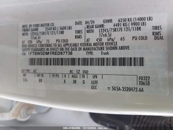 1FT8W3DM1RED87738 2024 FORD F350 - Image 8