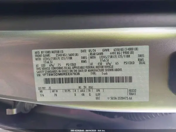 1FT8W3DM8REE07838 2024 FORD F350 - Image 8
