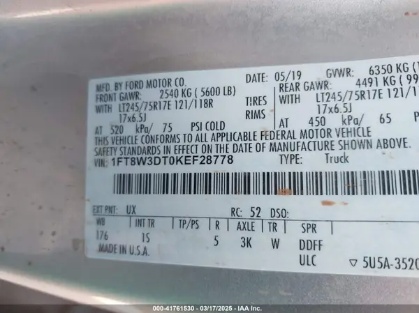 1FT8W3DT0KEF28778 2019 FORD F350 - Image 8