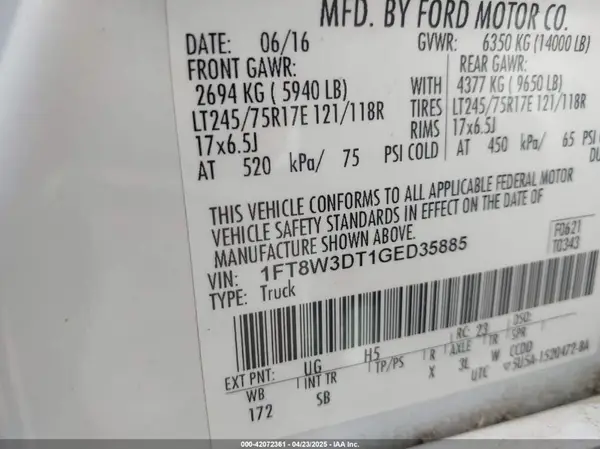 1FT8W3DT1GED35885 2016 FORD F350 - Image 8
