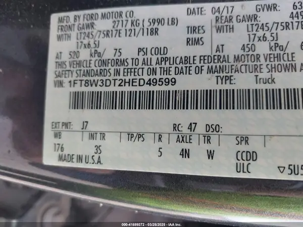 1FT8W3DT2HED49599 2017 FORD F350 - Image 8