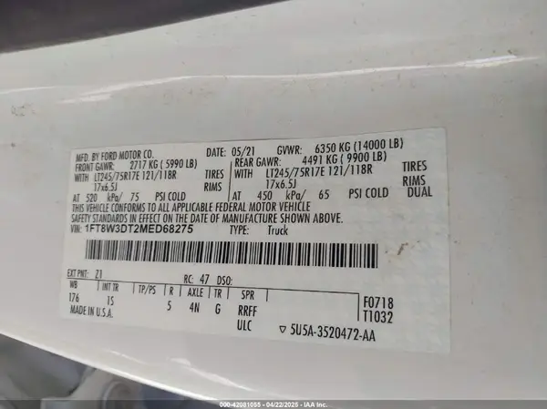 1FT8W3DT2MED68275 2021 FORD F350 - Image 8