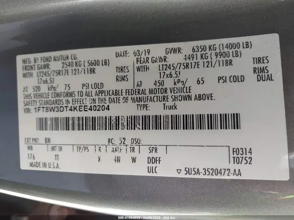1FT8W3DT4KEE40204 2019 FORD F350 - Image 8