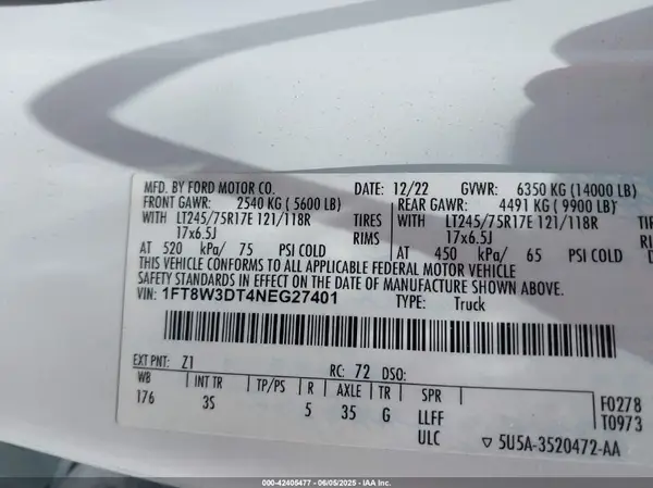 1FT8W3DT4NEG27401 2022 FORD F350 - Image 8
