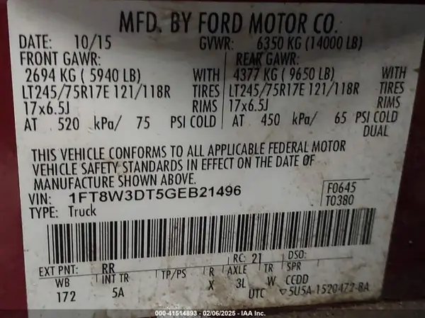 1FT8W3DT5GEB21496 2016 FORD F350 - Image 8