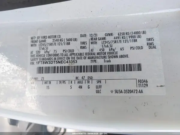 1FT8W3DT5NEC43353 2022 FORD F350 - Image 8