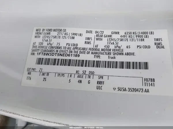 1FT8W3DT5NED61189 2022 FORD F350 - Image 8