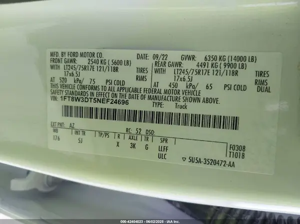 1FT8W3DT5NEF24696 2022 FORD F350 - Image 8