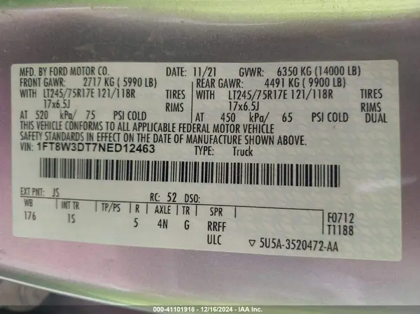 1FT8W3DT7NED12463 2022 FORD F350 - Image 8