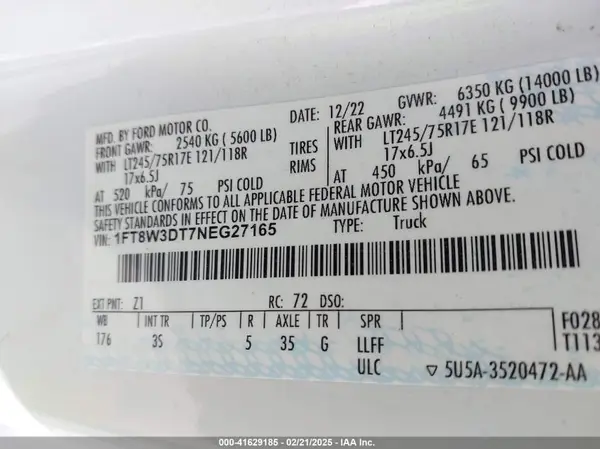 1FT8W3DT7NEG27165 2022 FORD F350 - Image 8