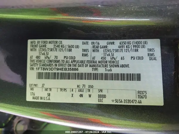 1FT8W3DT9HEB35886 2017 FORD F350 - Image 8