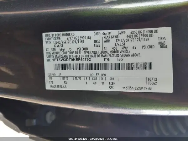 1FT8W3DT9KEF64792 2019 FORD F350 - Image 8