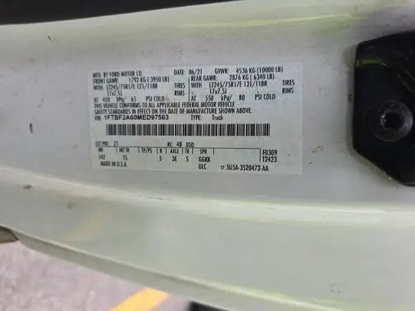 1FTBF2A60MED97563 2021 FORD F250 - Image 1