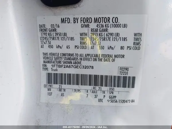 1FTBF2A67GEC32078 2016 FORD F250 - Image 8