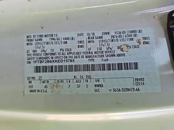 1FTBF2B6XKED15785 2019 FORD F250 - Image 8