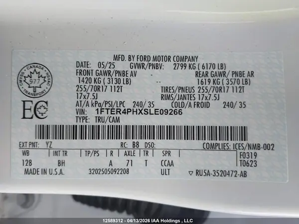 1FTER4PHXSLE09266 2025 FORD RANGER - Image 8