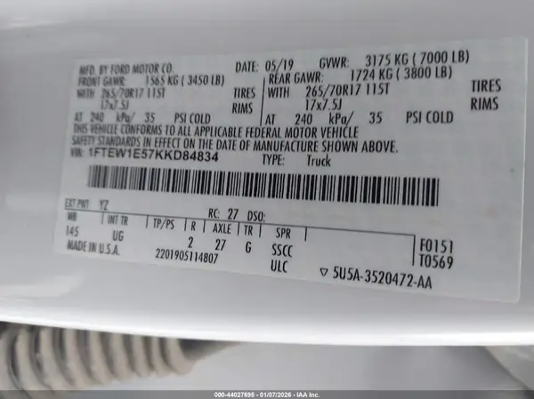 1FTEW1E57KKD84834 2019 FORD F-150 - Image 8